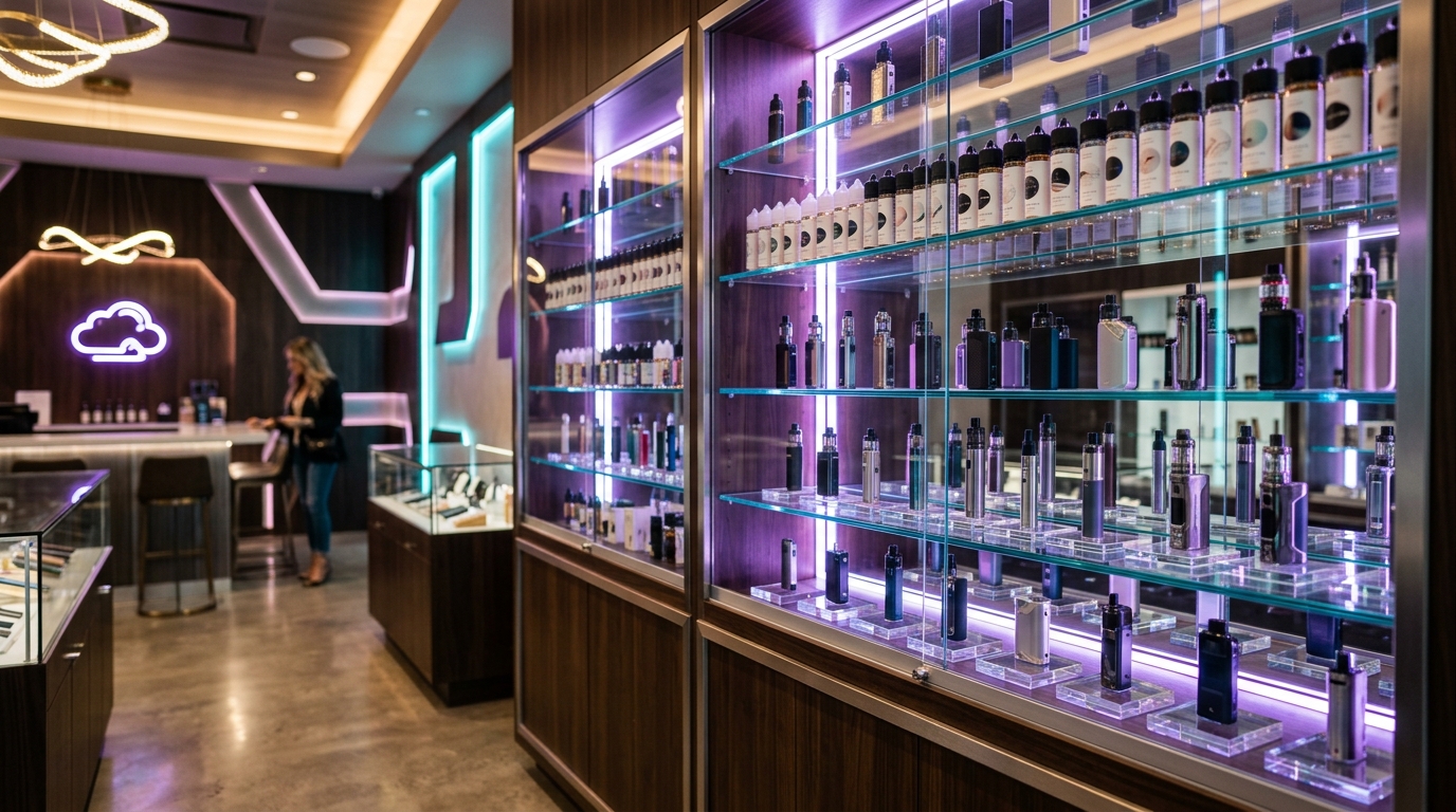 Vape shop displays at Manvel Vape Shop Manvel TX